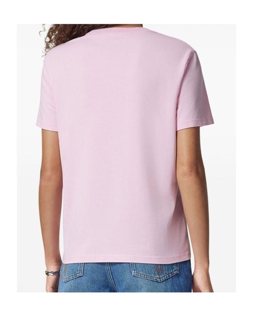 Versace Pink Logo-Appliqué Crewneck T-Shirt