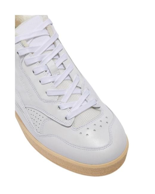 Jil Sander White Round Toe Lace-Up Sneakers for men