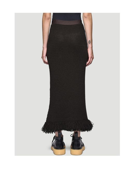 Bottega Veneta Black Knitted Midi Skirt