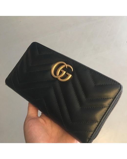 Gucci Black Gg Marmont Wallet