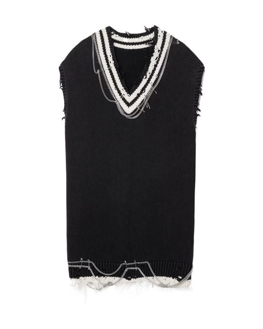 R13 Black Imitated Striped Dress