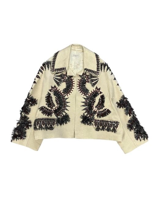 Dries Van Noten Natural Lapel Long Sleeve Casual Jacket