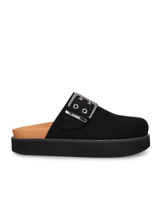 Ganni Black Buckle Muller Shoes