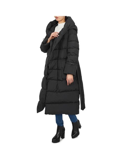 Moorer Black Long-Sleeved Hooded Down Jacket