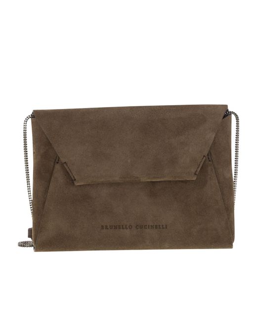 Brunello Cucinelli Brown Flap Shoulder Bag