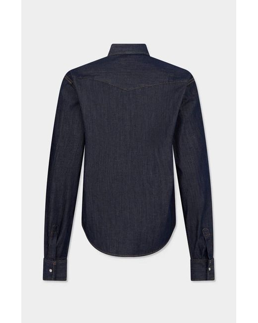 DSquared² Blue Dark-Shirting Western Shirt