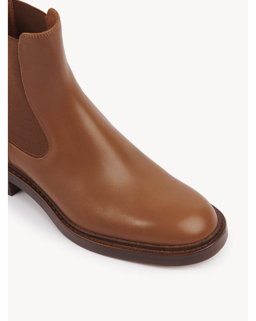 Chloé Brown Round-Head Short Boots
