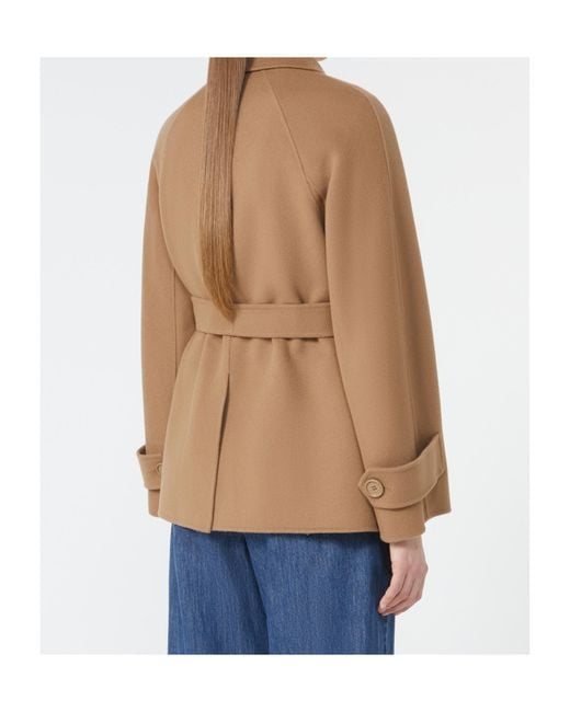 Max Mara Brown 'S Louis Double-Breasted Belted Jacket