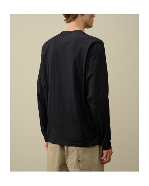 C P Company Black Logo Patch Crewneck T-Shirt for men