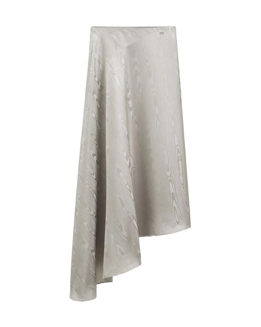Dior Gray Asymmetric Mid-Length Skirt