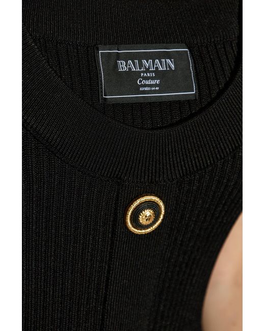 Balmain Black Knitted Dresses