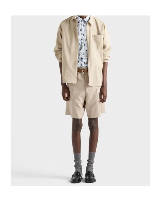 Prada Natural Triangle-Patch Shorts for men