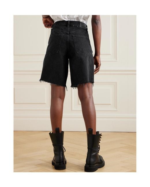 Citizens of Humanity Blue Frayed-Hem Shorts