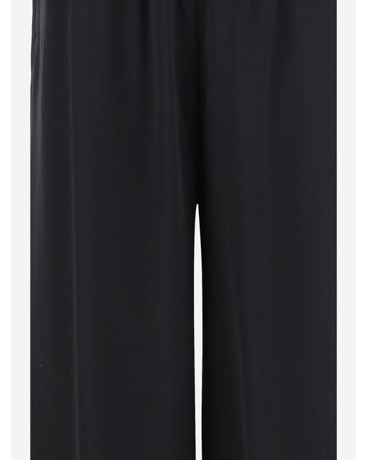 By Malene Birger Black Elasticated Waistband Wide Leg Pants
