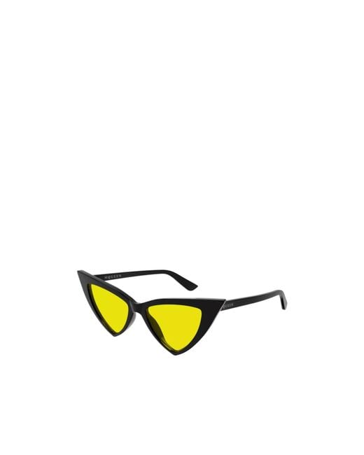 McQueen Yellow Eyewear Cat Eye Frame Sunglasses