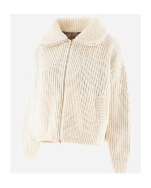 Herno Natural Wool Zipped Cardigan