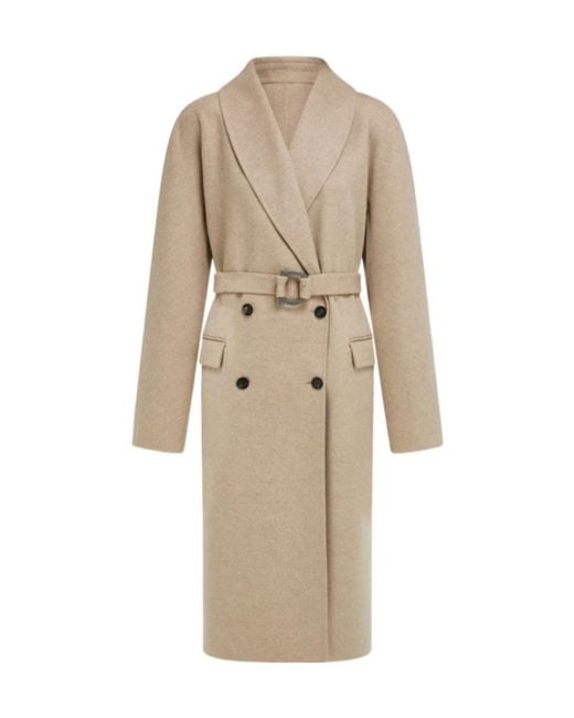 Ferragamo Natural Double Breasted Coat