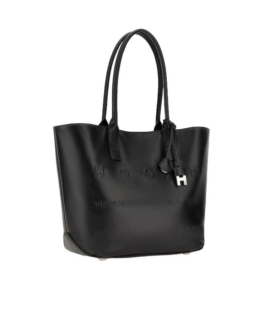 Hogan Black Small Address Tote Bag