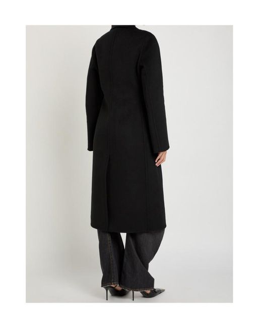 Acne Black Fitted Wool-Blend Coat