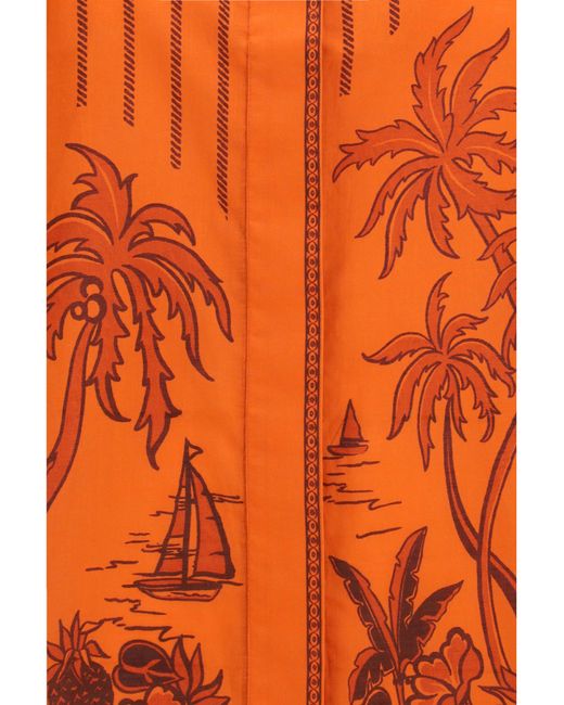 ALÉMAIS Orange Printed Oversized Shirt