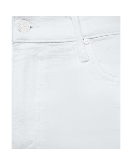 Mother White Belt Loops Jeans