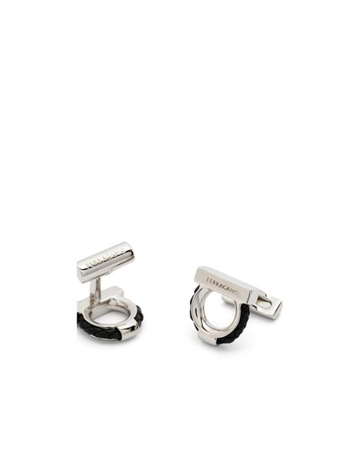 Ferragamo Metallic Gancini Cufflinks for men