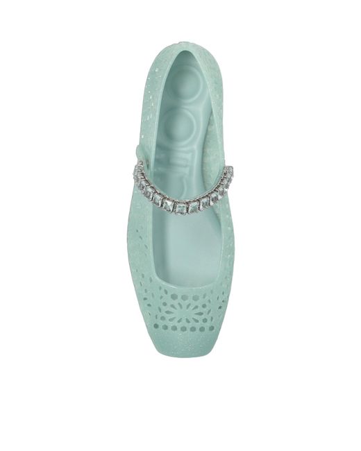 Jimmy Choo Green Round-Toed Ballet Shoes