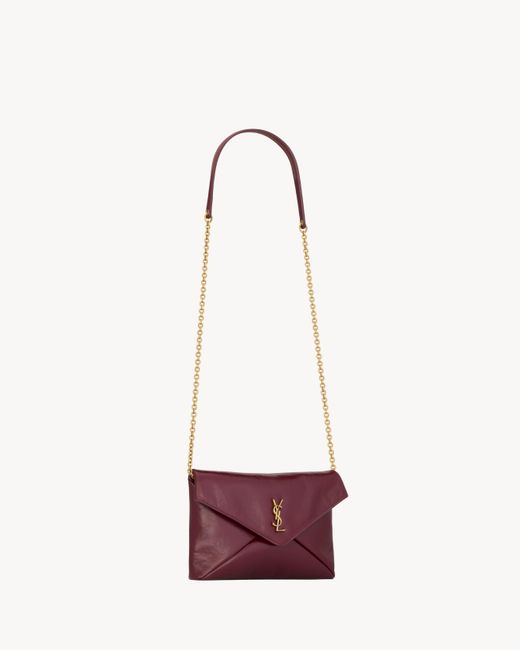 Saint Laurent White Cassandre Small Chain Pouch