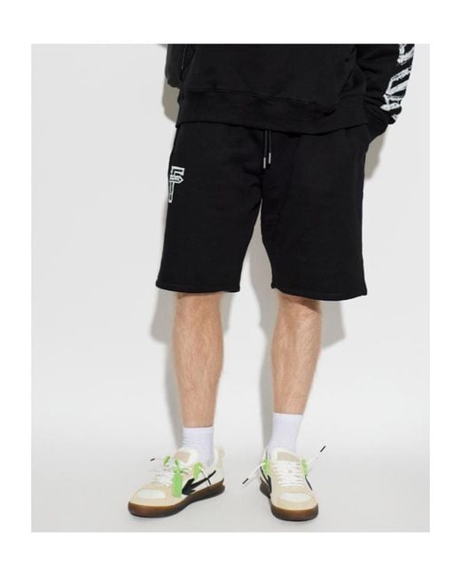 Off-White c/o Virgil Abloh Black Drawstring Elastic-Waist Shorts for men