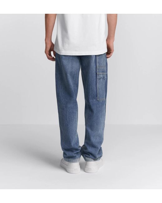 Dior Blue Homme Panelled Straight-Leg Jeans for men