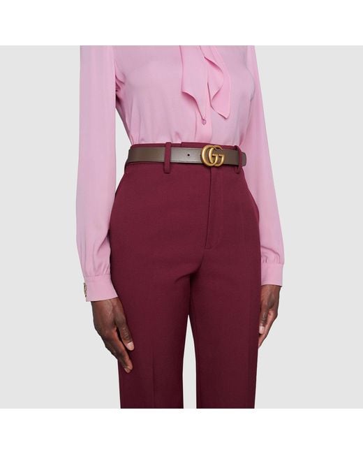 Gucci Brown Jacquard Reversible Buckle Belt