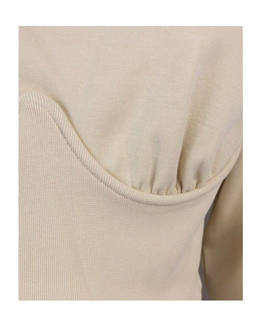 Patrizia Pepe Natural Embossed Logo Hoodie