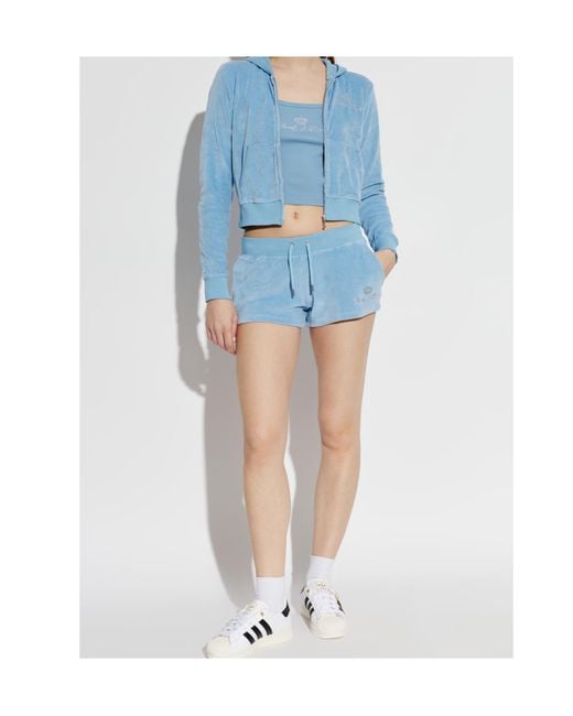 Sporty & Rich Blue Drawstring Shorts
