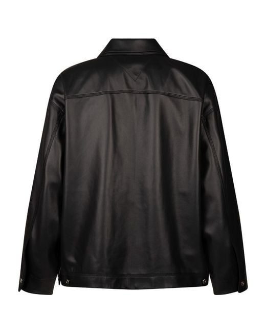 Bottega Veneta Black Pocket Detailed Leather Jacket for men