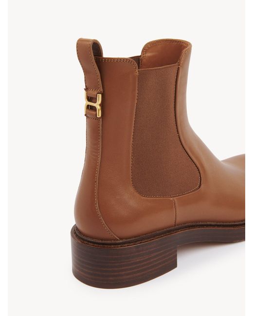 Chloé Brown Round-Head Short Boots