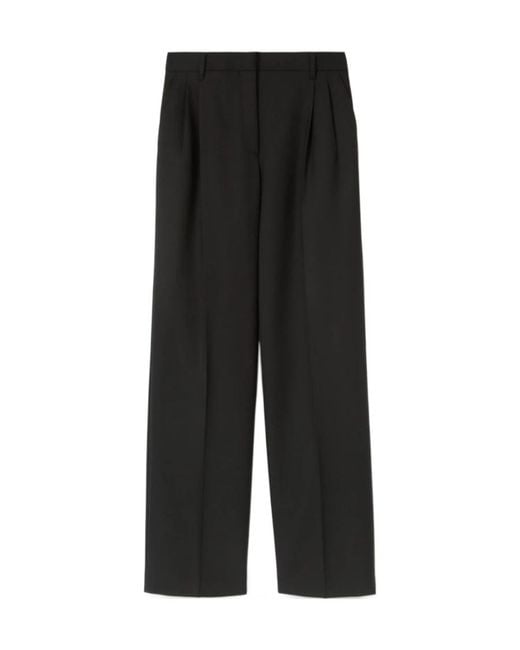 Burberry Black High-Waist Wide-Leg Trousers