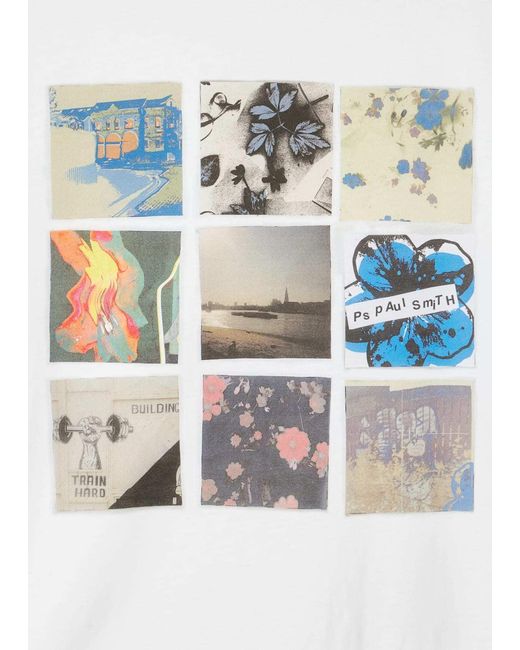 Paul Smith White Ps Paul Smith Graphic Printed Crewneck T-Shirt for men