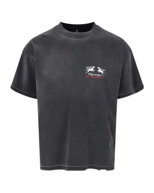 Represent Black Gas Station Graphic T-Shirt for men