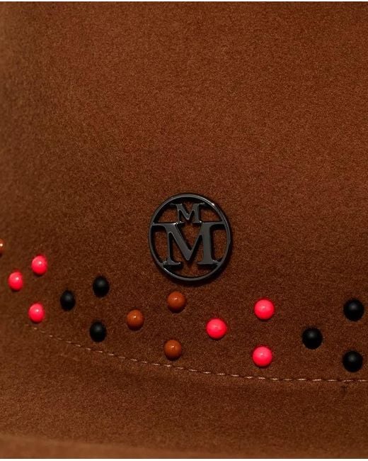 Maison Michel Brown Logo Hat