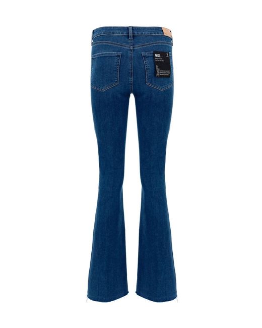 PAIGE Blue Bootcut Cotton-Blend Jeans