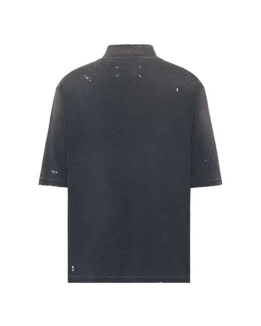 Maison Margiela Blue Graffiti Logo T-Shirt for men