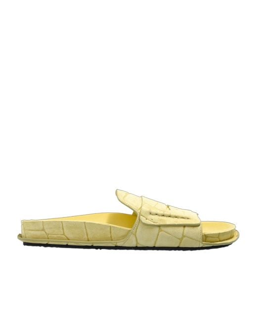 Jacquemus Yellow Embossed Slip-On Slides