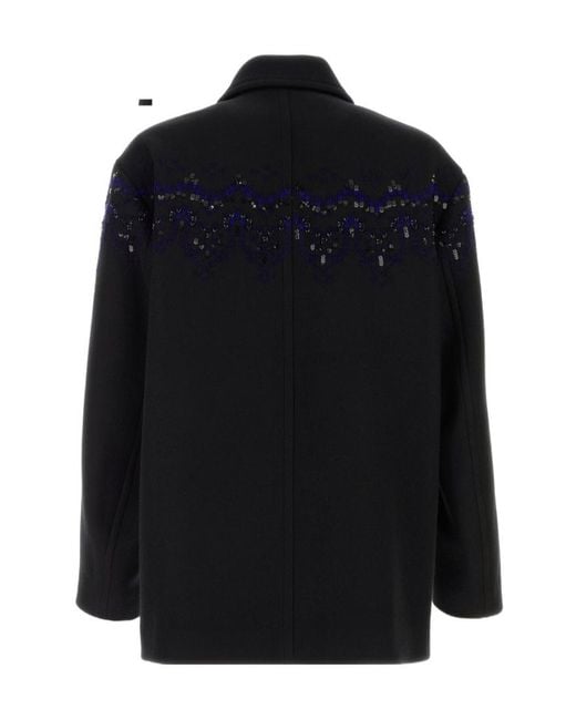 Dries Van Noten Black Long-Sleeved Coat for men