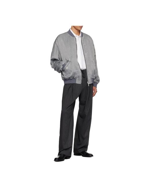 Wooyoungmi Gray Reversible Quilted Bomber Jacket for men