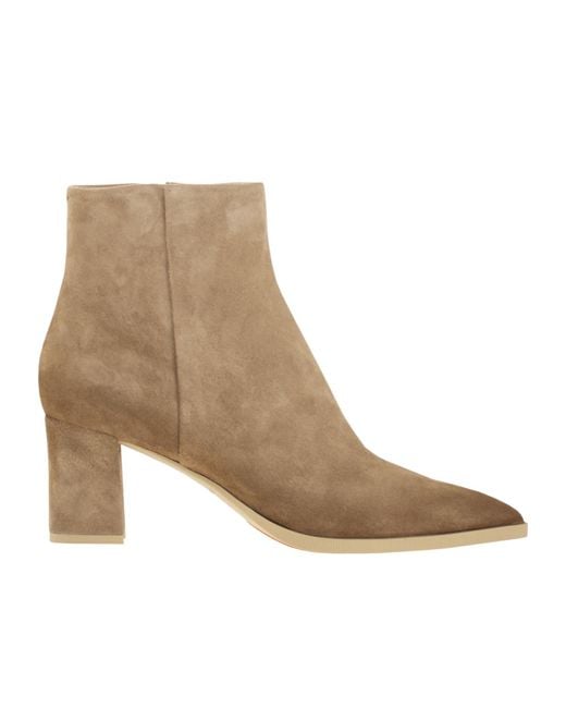 Santoni Natural Mid Heel Ankle Boots