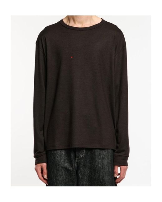 Studio Nicholson Black Long-Sleeved Jersey T-Shirt for men