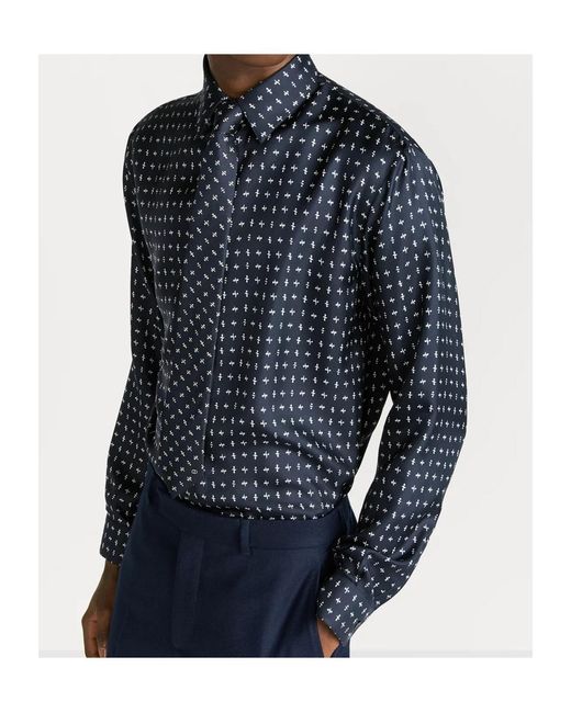 Dior Blue Shirt With Monsieur Motif for men