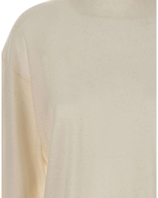Fabiana Filippi Natural Relaxed High Neck Sweater