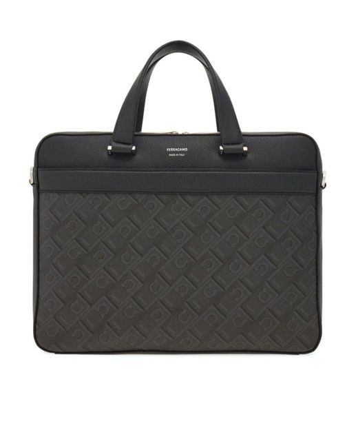 Ferragamo Black Ferragamo Eyewear Monogram Briefcase for men