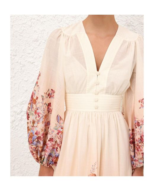 Zimmermann Pink Awaken Plunge Maxi Dress